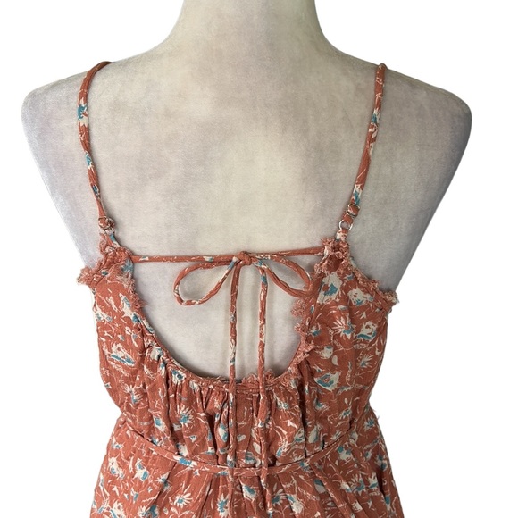 NWT Aakaa Floral Tie Waist Tassel Wide Leg Cropped Jumpsuit - S - Picture 9 of 16